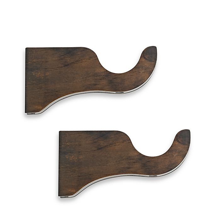 slide 1 of 1, Cambria Premier Wood Drapery Bracket - Chocolate, 2 ct