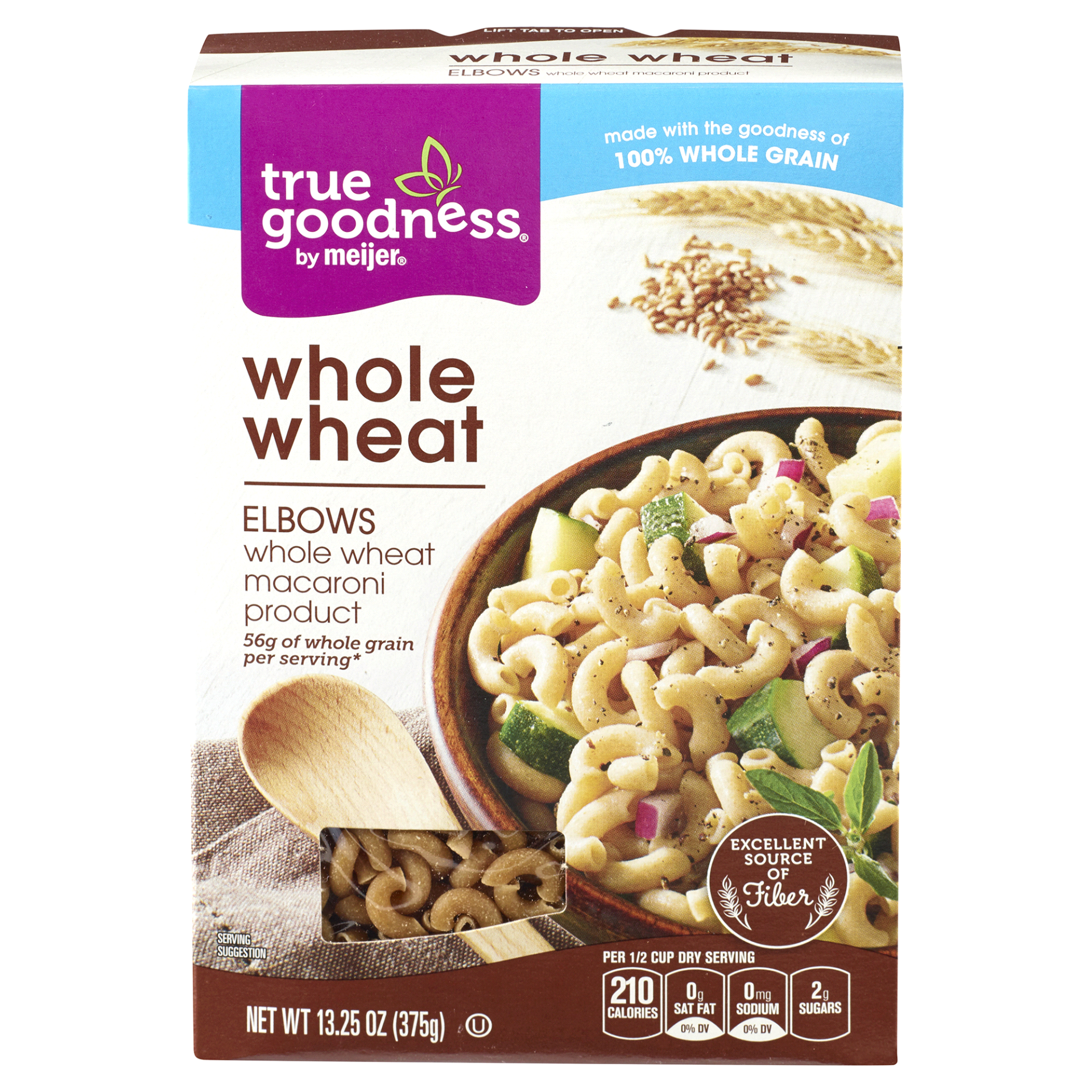 slide 1 of 1, True Goodness Whole Wheat Elbow Macaroni Pasta, 13.25 oz