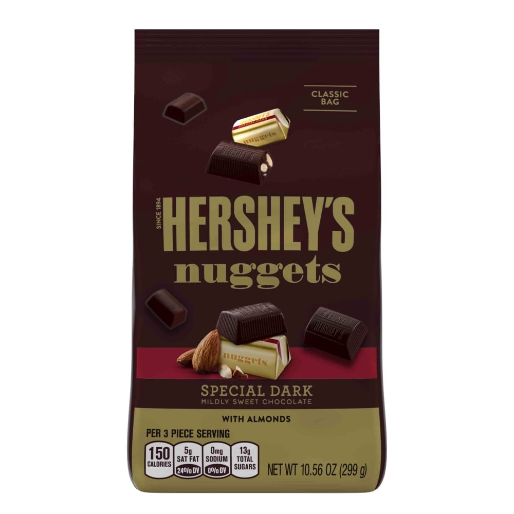 slide 1 of 7, Hershey's Nuggets Dark Chocolate with Almonds, 10.56 oz