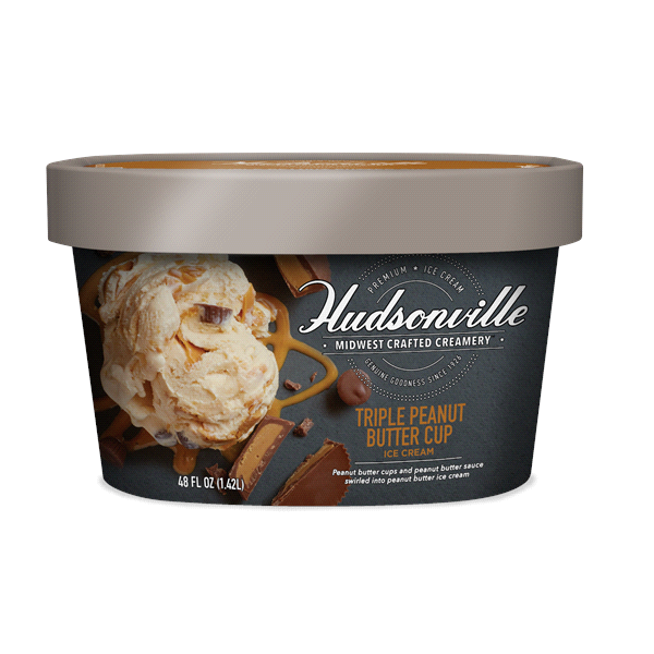 slide 1 of 1, Hudsonville Ice Cream Triple Peanut Butter Cup, 48 oz