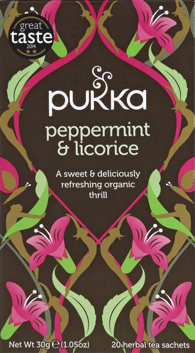 slide 4 of 4, Pukka Organic Herbal Tea Peppermint & Licorice, 20 Tea Bags - 20 ct, 20 ct