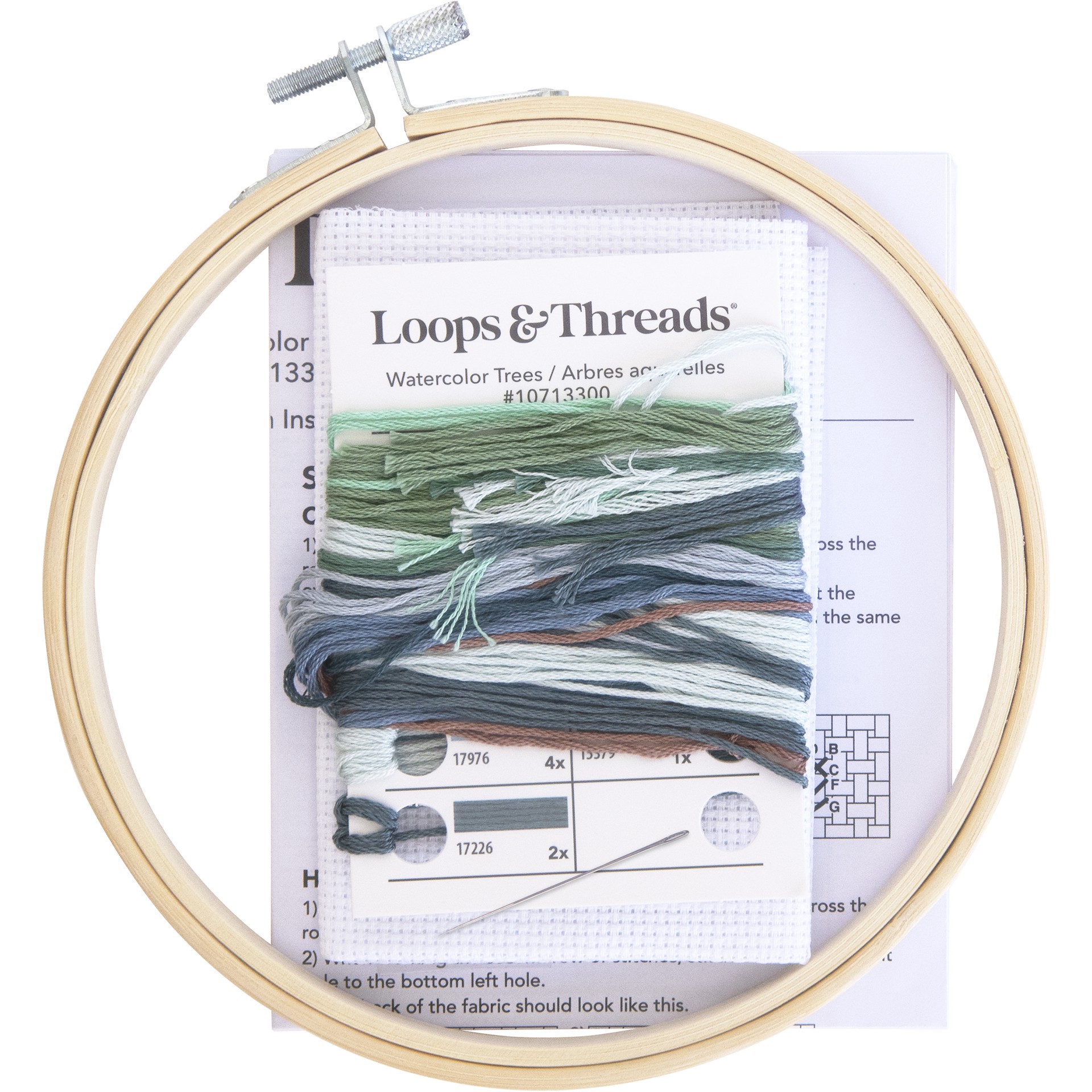 slide 3 of 4, Trees Counted Cross Stitch Kit By Loops & Threads, 6 in x 6 in