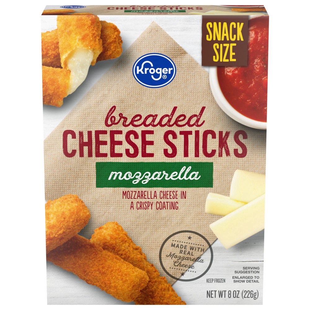 slide 1 of 1, Kroger® Breaded Mozzarella Cheese Sticks, 8 oz