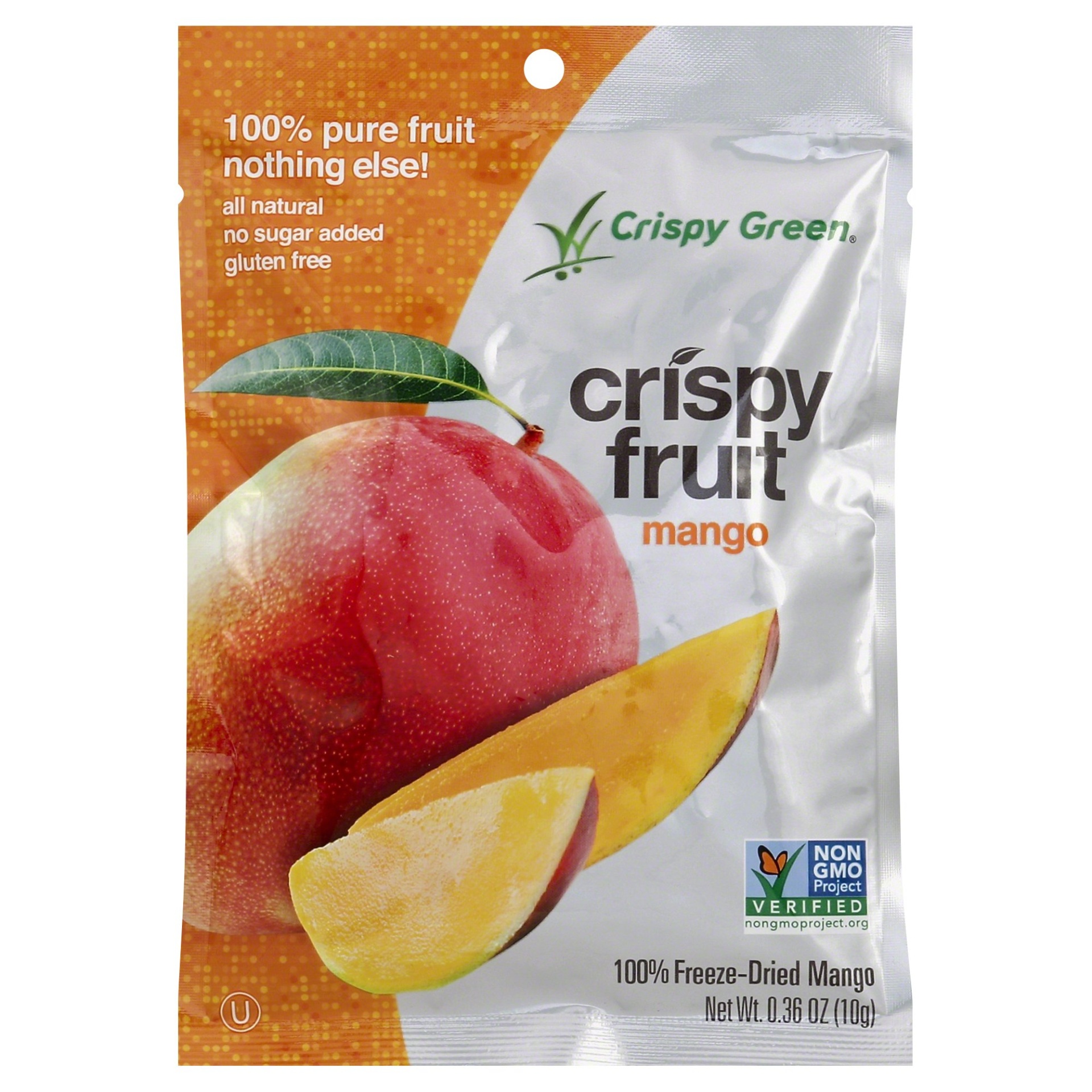 slide 1 of 1, Crispy Green Crispy Fruit 100% Freeze-Dried Mangos, 0.36 oz