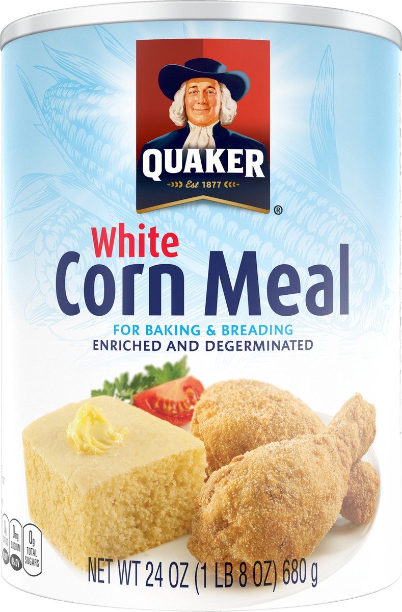 slide 3 of 4, Quaker White Corn Meal Enriched And Degerminated 24 Oz, 24 oz