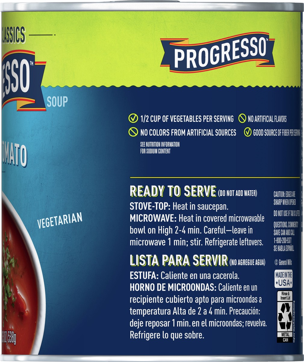 slide 2 of 9, Progresso Vegetable Classics, Hearty Tomato Soup, Gluten Free, 19 oz., 19 oz