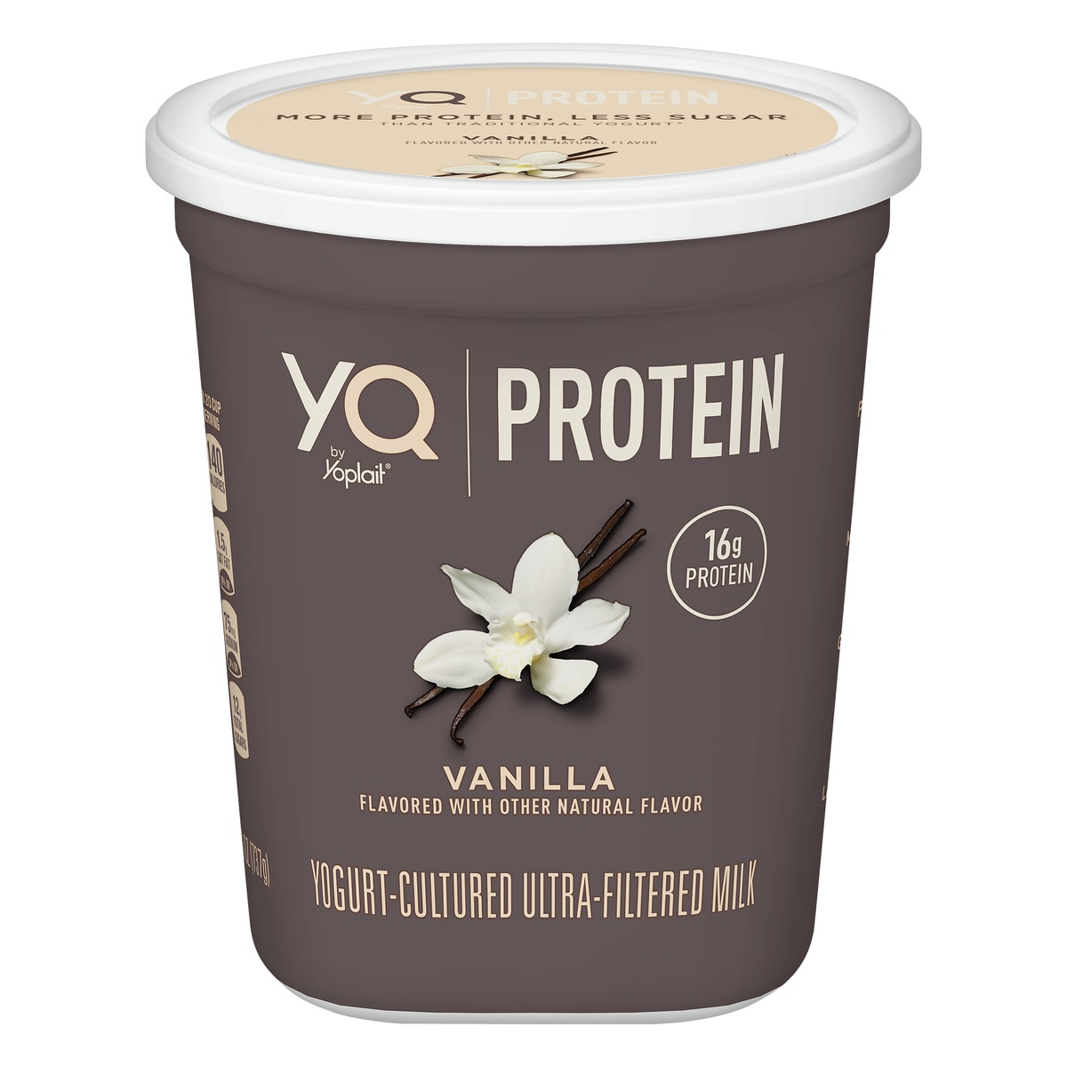 slide 1 of 1, YQ by Yoplait Vanilla Large Size Yogurt Made with Cultured Ultra-Filtered Milk Tub, 26 oz