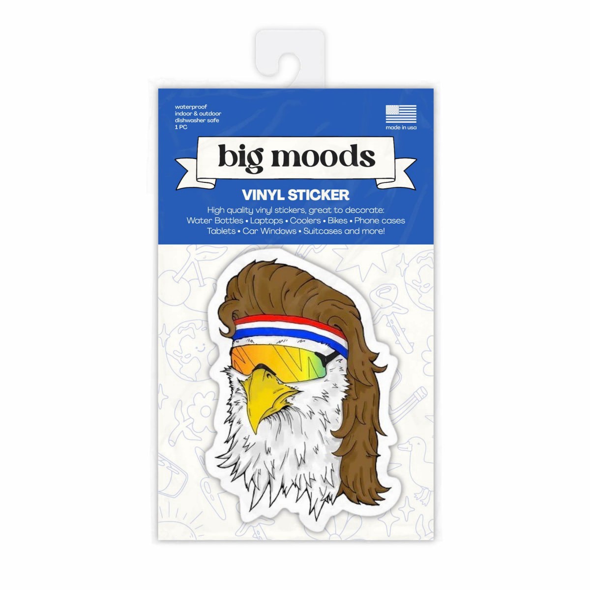 slide 1 of 1, Big Moods Merica Eagle Sticker, 1 ct