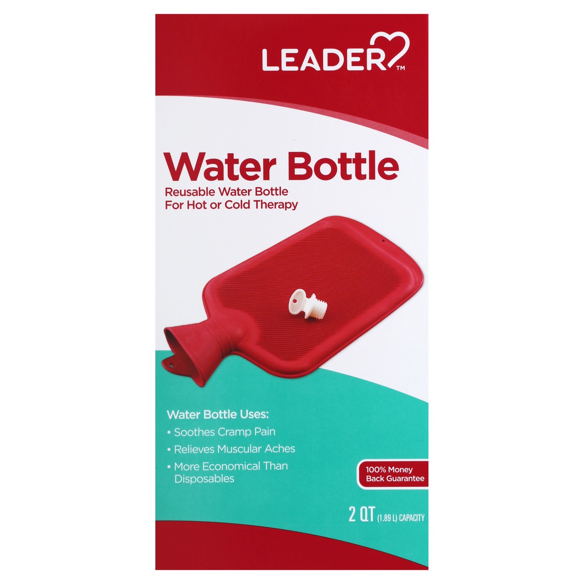 Red Reusable Water 2 Quart Bottle at