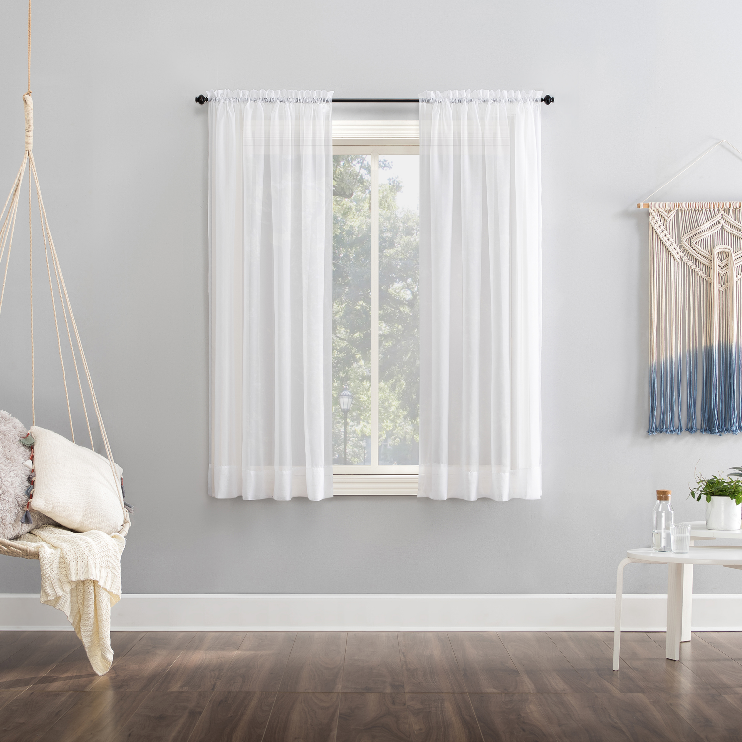 slide 2 of 7, Lichtenberg Emily Panel Voile White 63, 1 ct