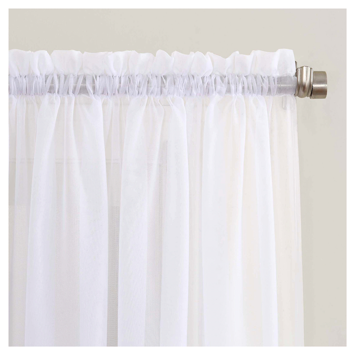 slide 2 of 2, Erica Crushed Voile Panel White 51x63", 1 ct