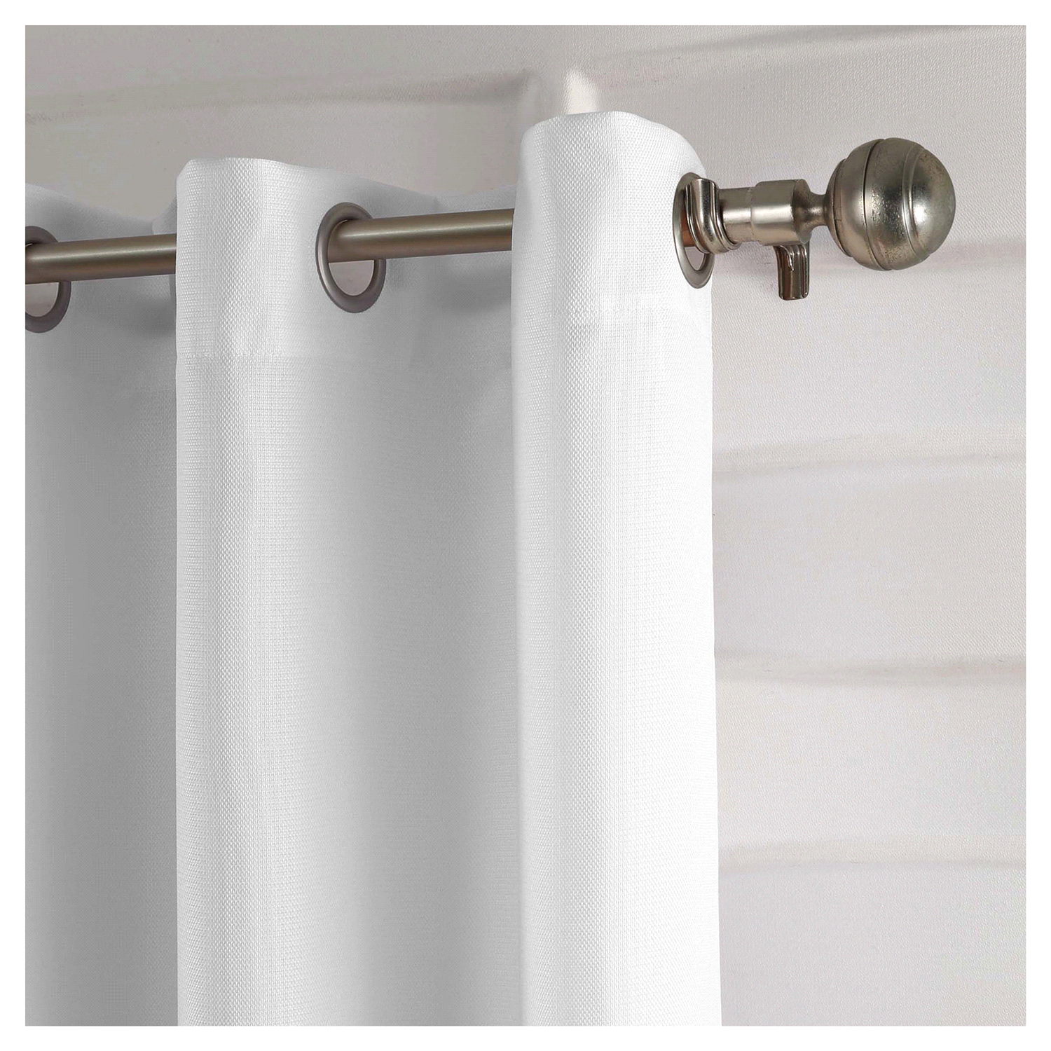 slide 2 of 2, Rissa Print Grommet Panel Pair White 80x84", 80 x 84 