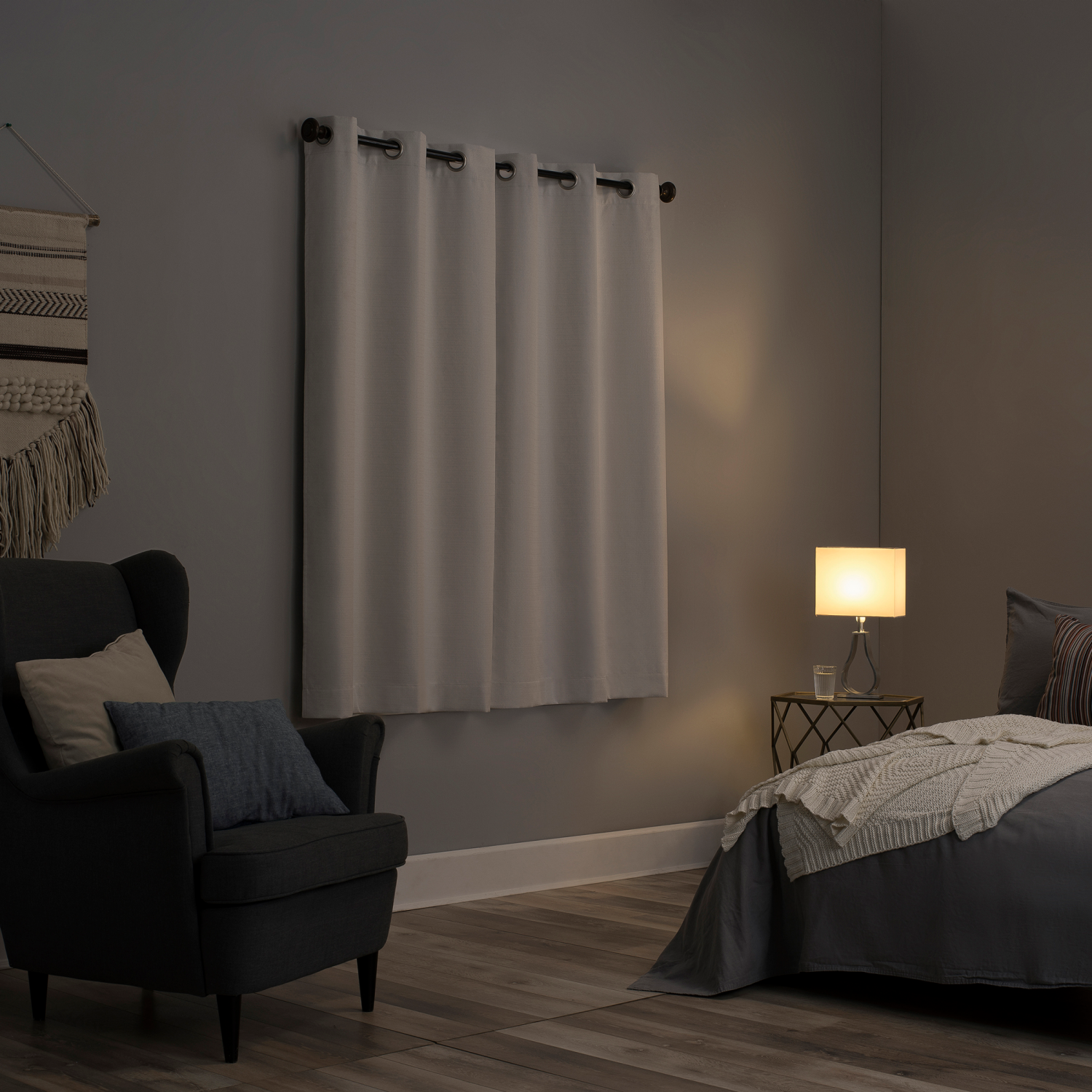 slide 5 of 7, Sun Zero Doret Blackout Panel Pair Purple 74x63", 1 ct