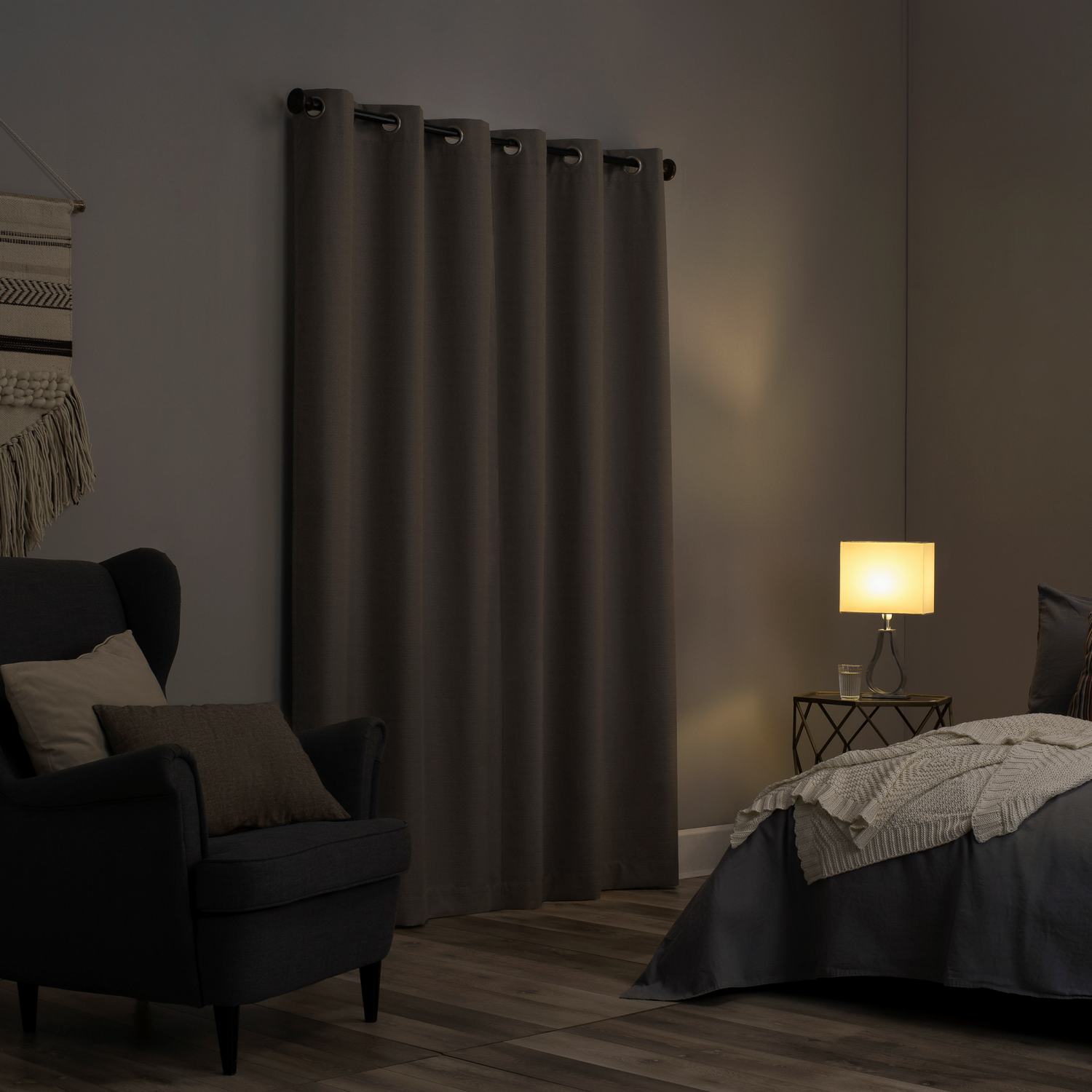 slide 5 of 7, Sun Zero Doret Blackout Panel Pair Grey 74x84", 1 ct