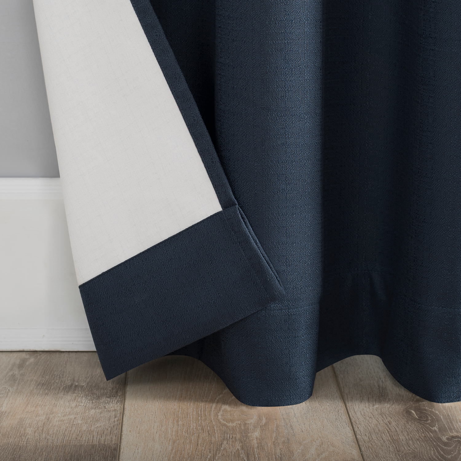 slide 7 of 7, Sun Zero Doret Blackout Panel Pair Navy 74x84", 1 ct