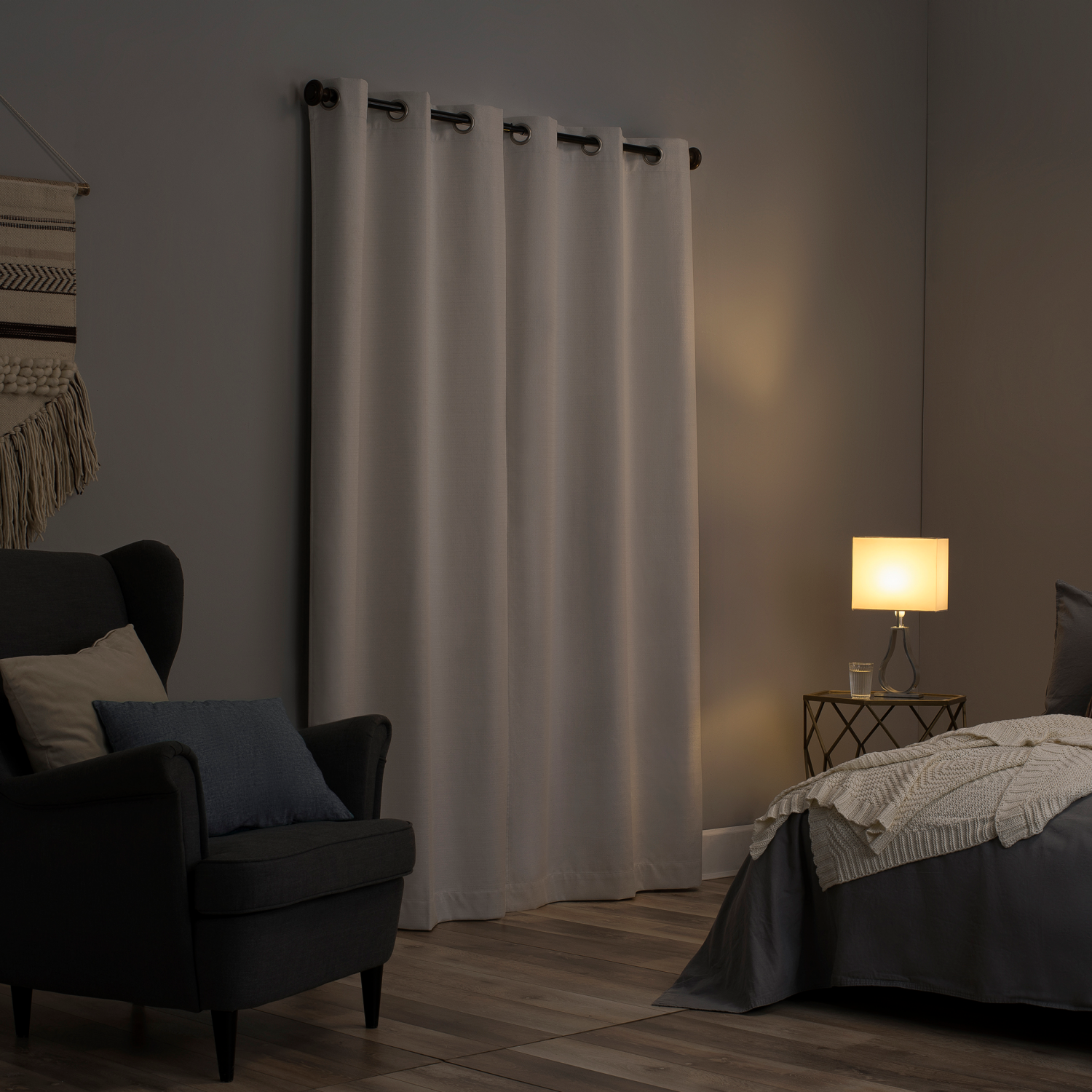 slide 5 of 7, Sun Zero Doret Blackout Panel Pair Pearl 74x84", 1 ct