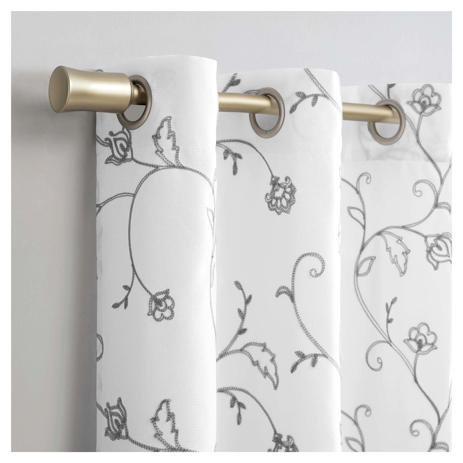 slide 2 of 2, Breah Embroidery Grommet Panel Pair 80x63", 80 x 63