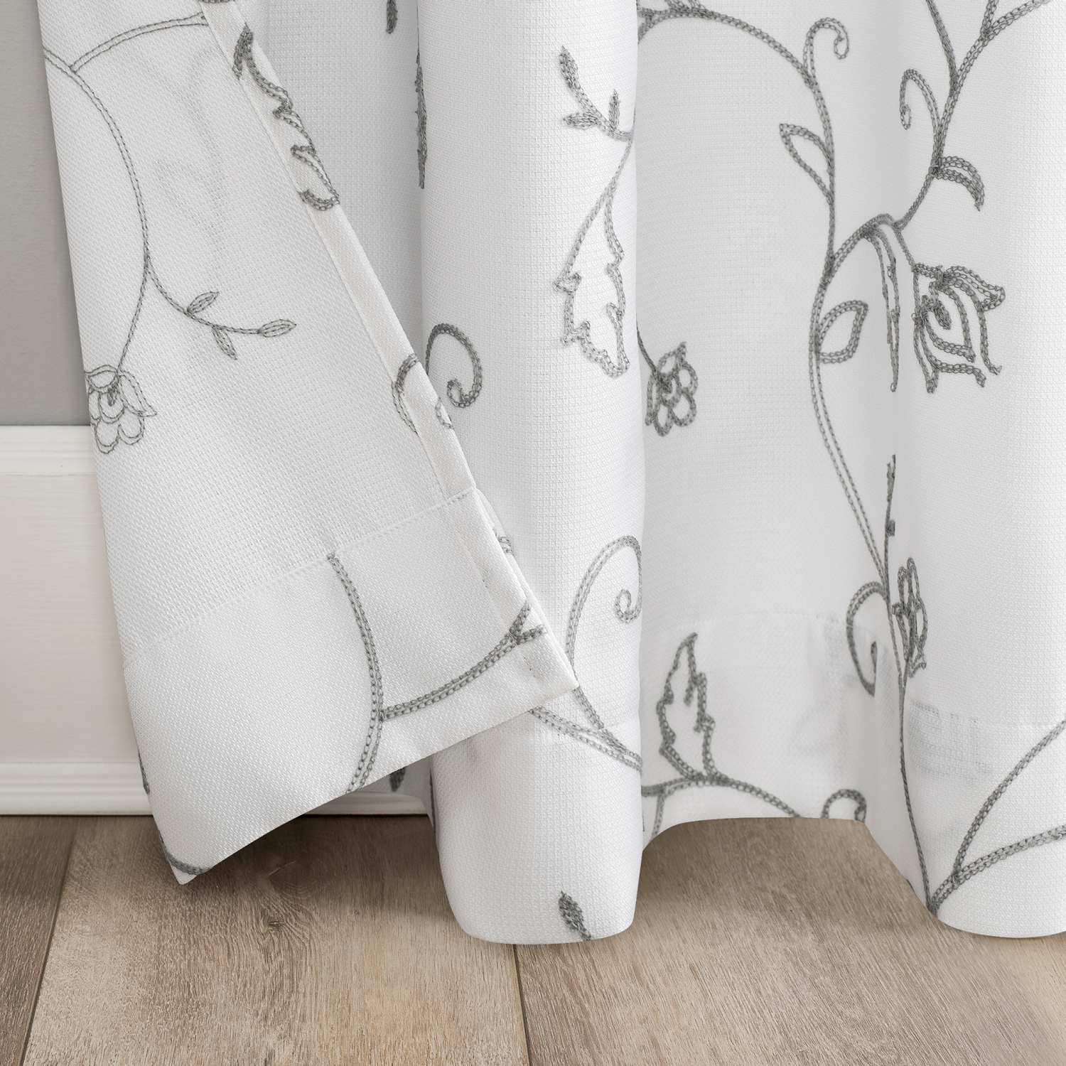 slide 2 of 4, Breah Embroidery Grommet Panel Pair 80x84", 80 x 84