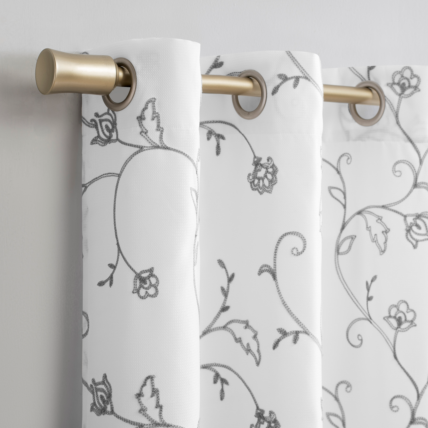 slide 3 of 4, Breah Embroidery Grommet Panel Pair 80x84", 80 x 84