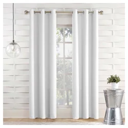 Rissa Grommet Print Panel Curtain Pair White, 80" x 63"