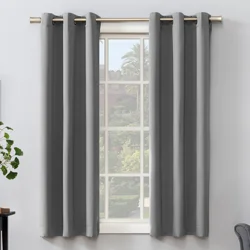 Sun Zero Walter Grommet Panel Pair Grey 74x63"