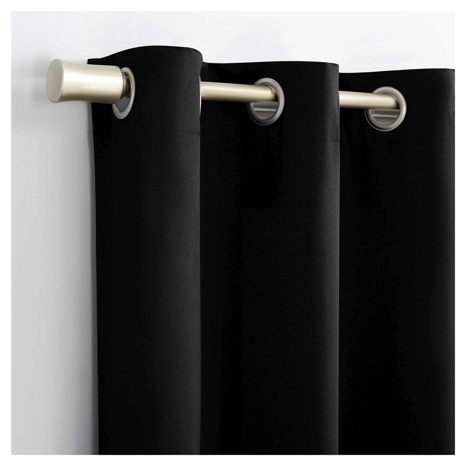 slide 2 of 2, Sun Zero Walter Grommet Panel Pair Black 74x84", 2 ct