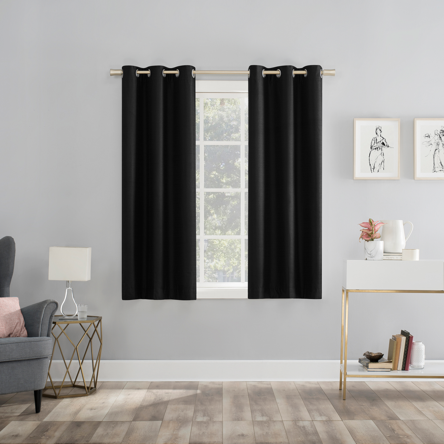 slide 2 of 8, Sun Zero Lichtenberg Doret Black 74x63", 1 ct