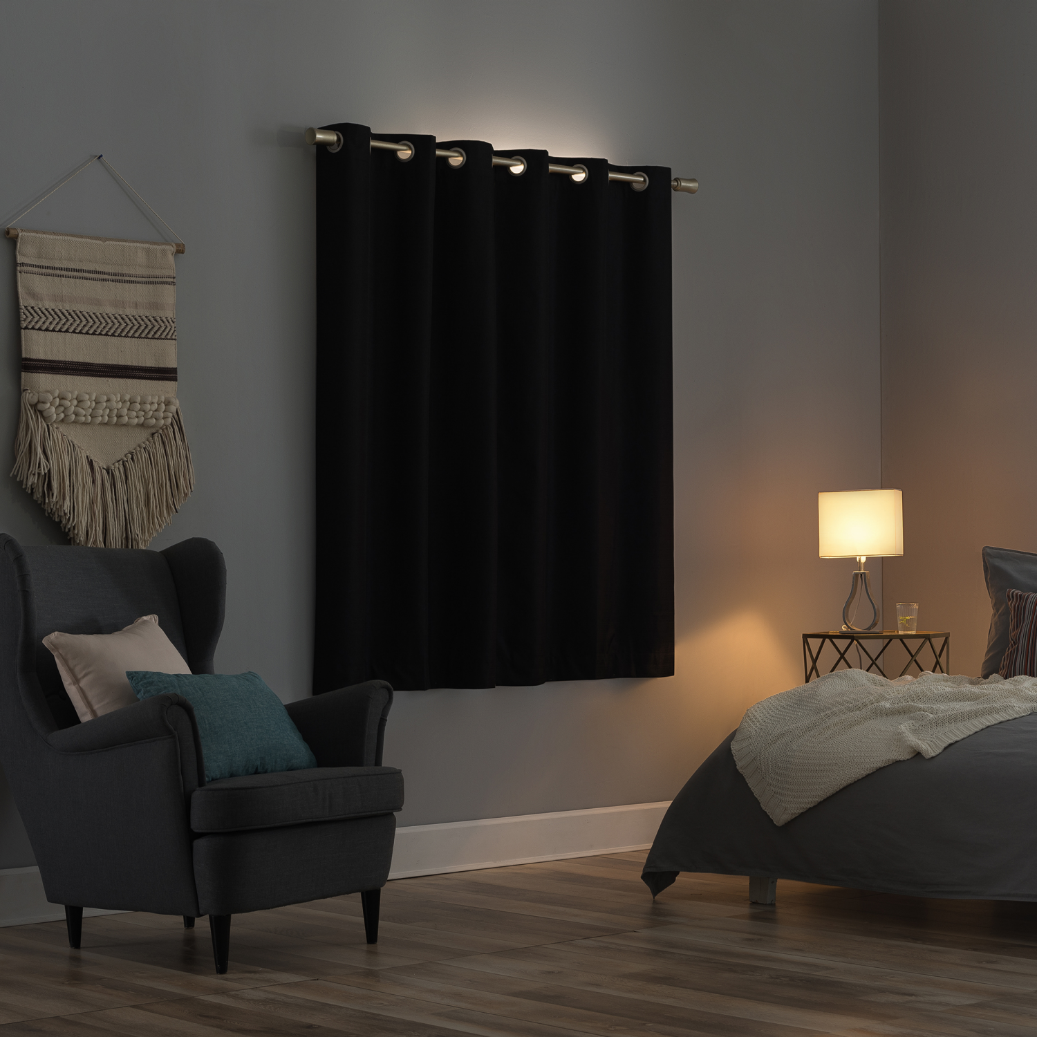 slide 6 of 8, Sun Zero Lichtenberg Doret Black 74x63", 1 ct