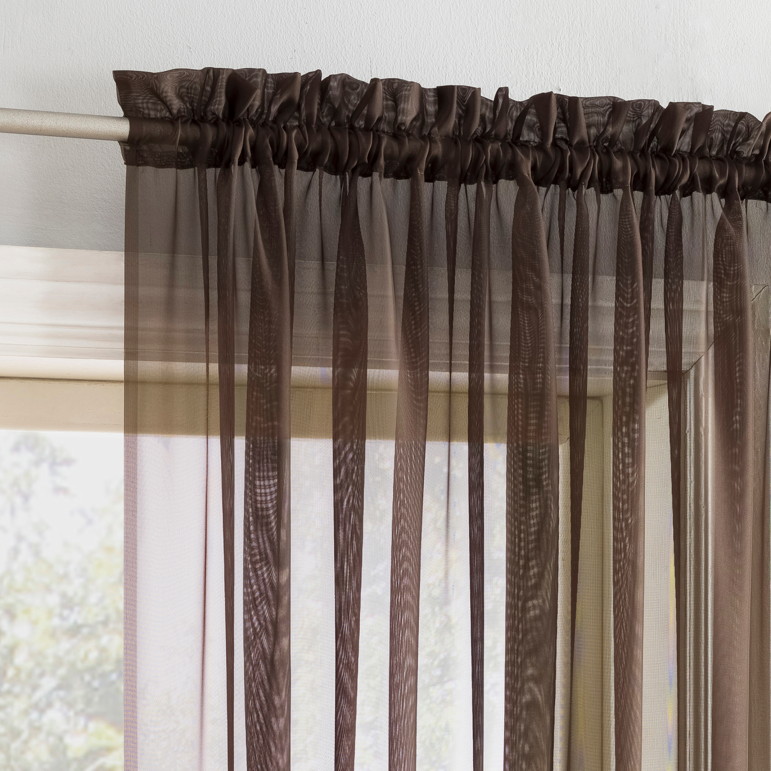 slide 6 of 8, Emily Sheer Panel 59x63" Espresso, 1 ct