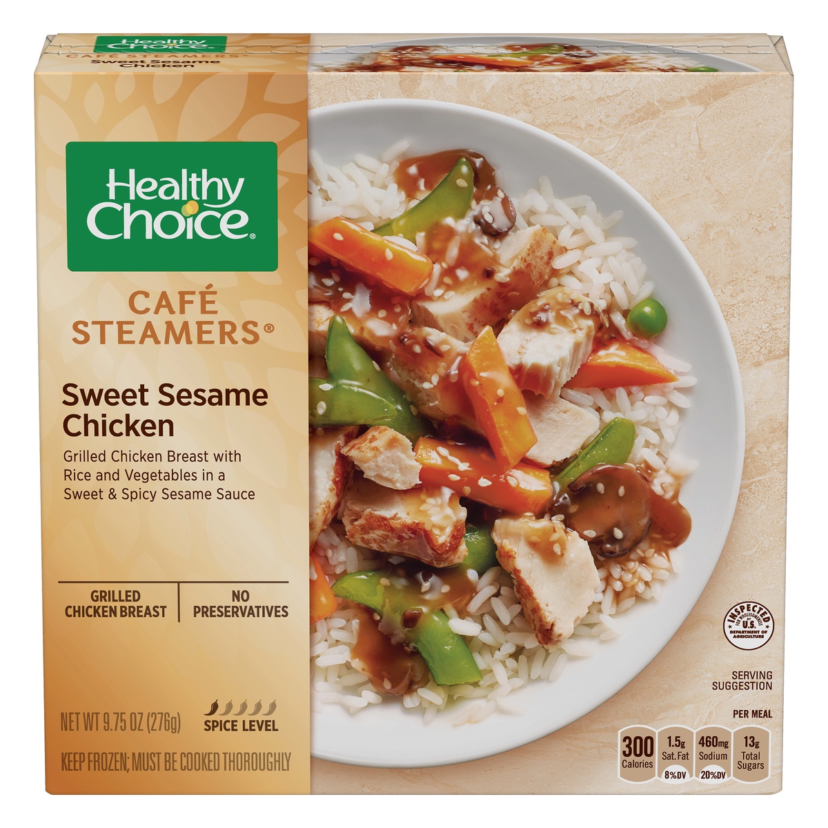 slide 1 of 2, Healthy Choice Cafe Steamers Sweet Sesame Chicken, Frozen Meal, 9.75 OZ Bowl, 9.75 oz