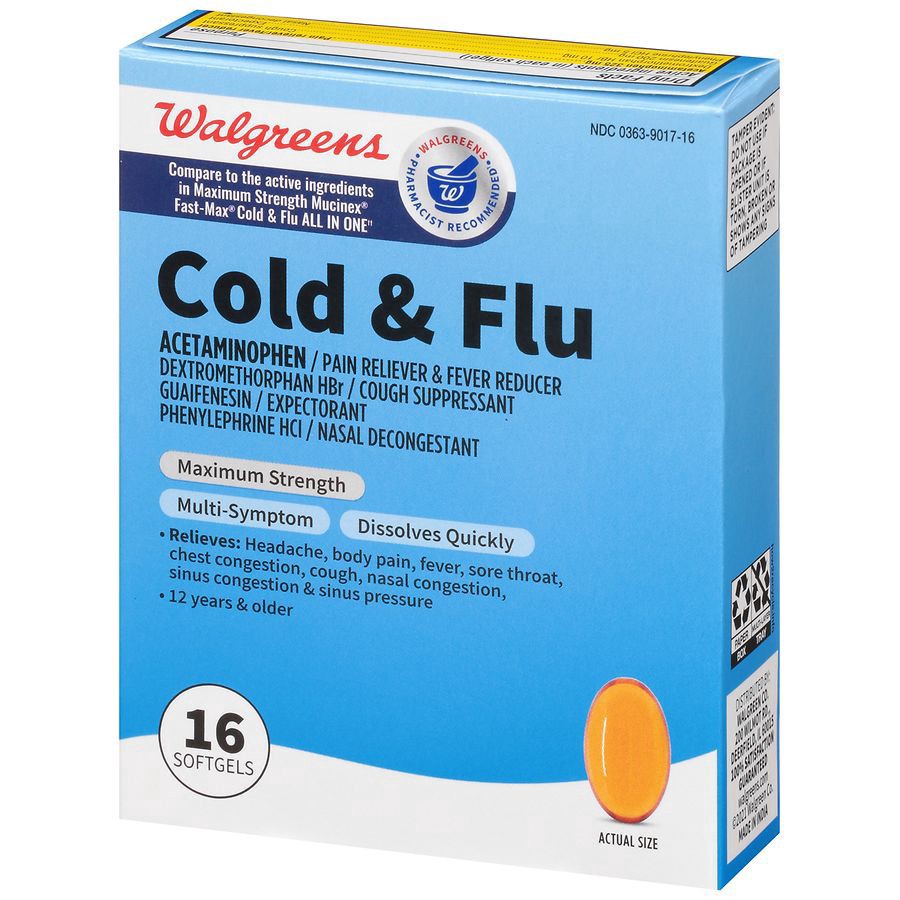 slide 2 of 5, Walgreens Cold & Flu Softgels, 16 ct