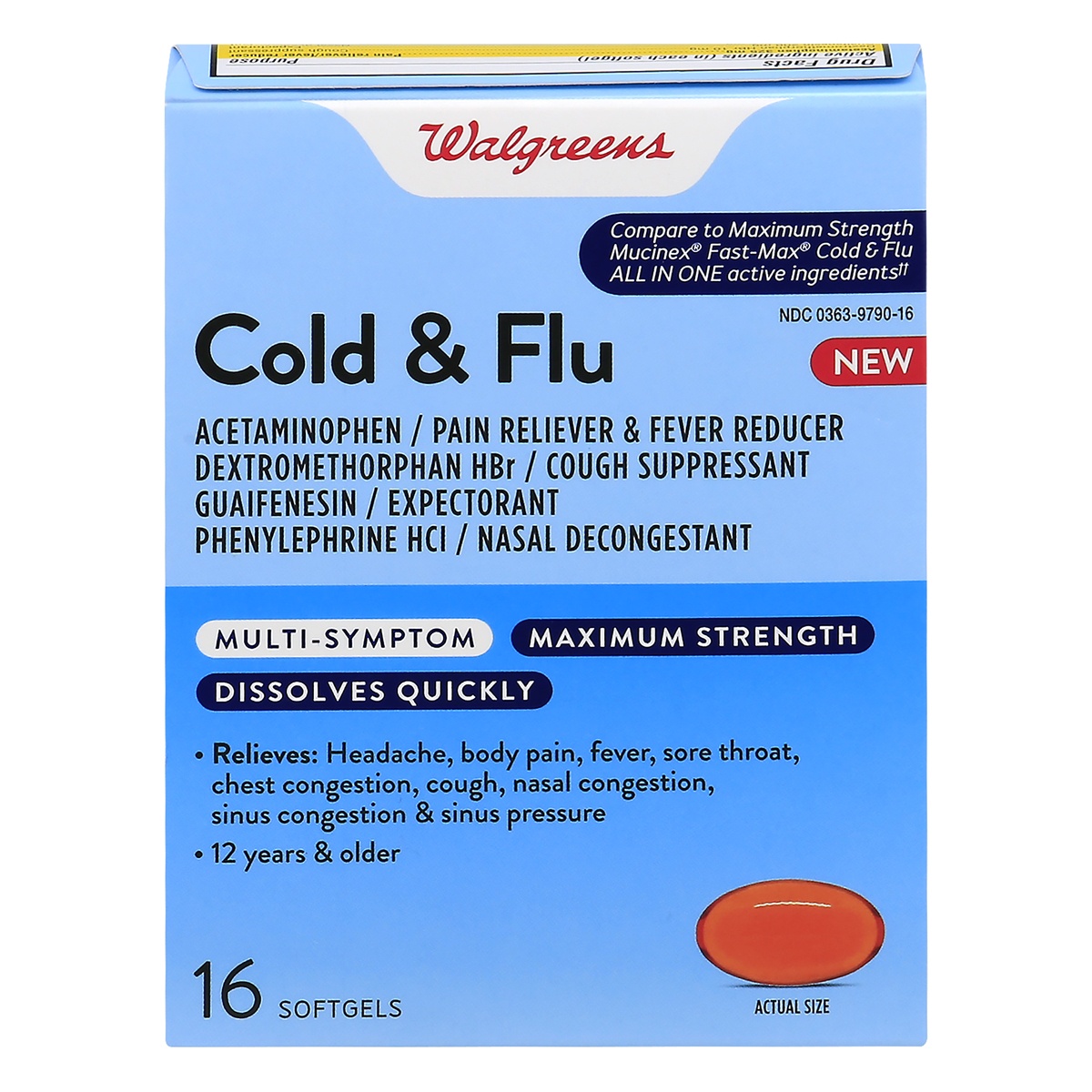 Walgreens Cold & Flu Softgels 16 ct Shipt