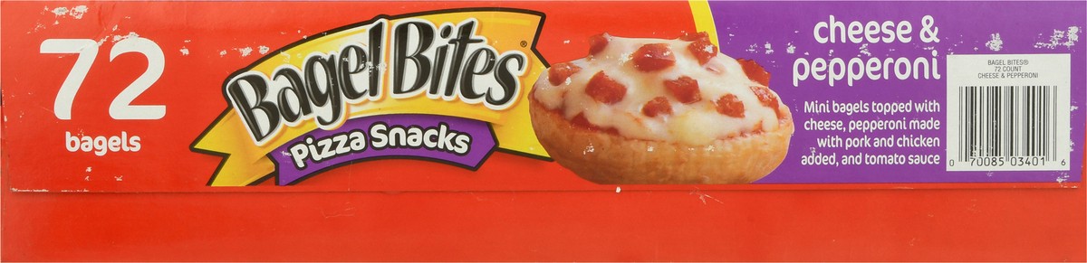 slide 9 of 9, Bagel Bites Cheese & Pepperoni Mini Pizza Bagel Frozen Snacks, 72 ct Box, 72 pk