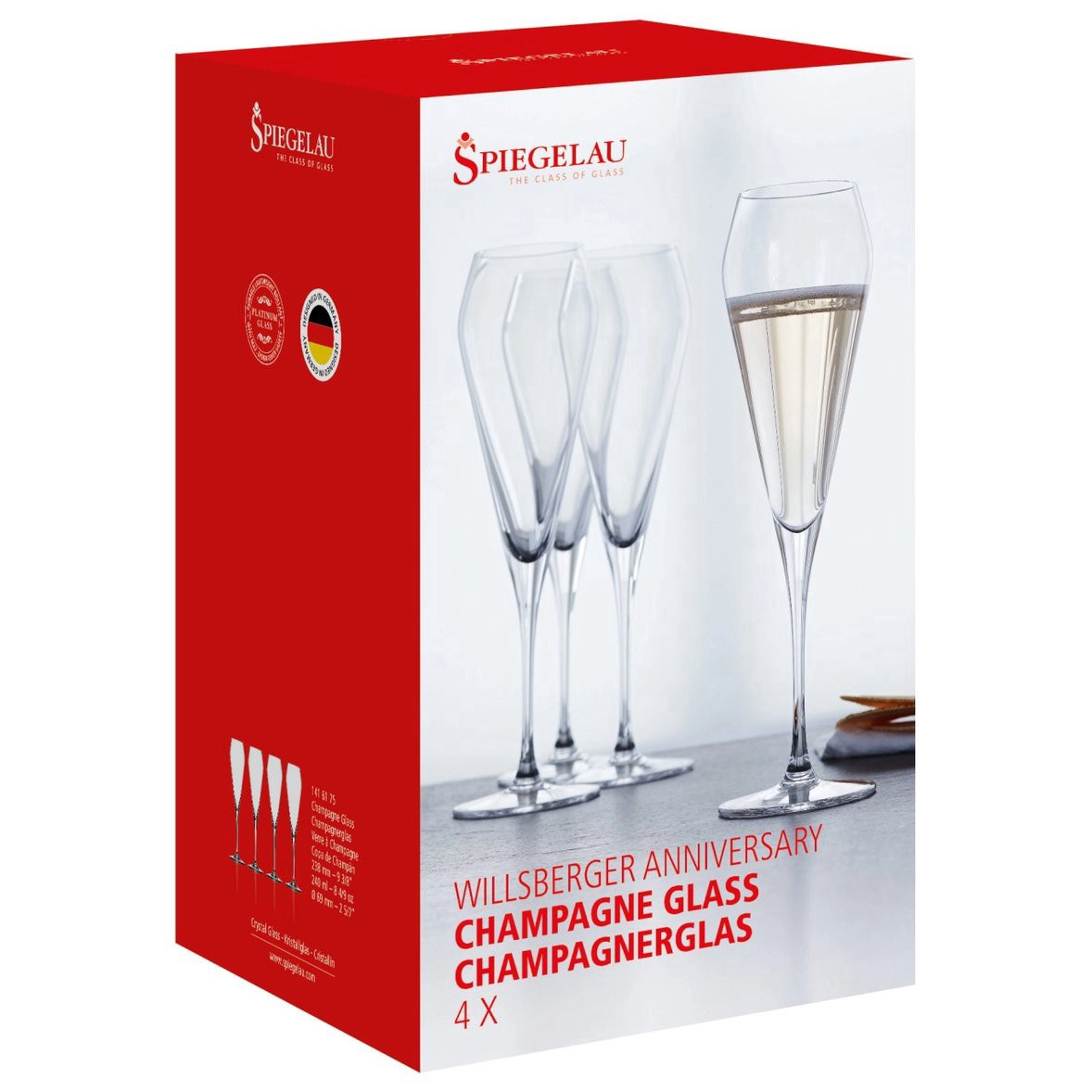 slide 1 of 1, Spiegelau Willsberger Anniversary Champagne Glass Flutes, 4 ct