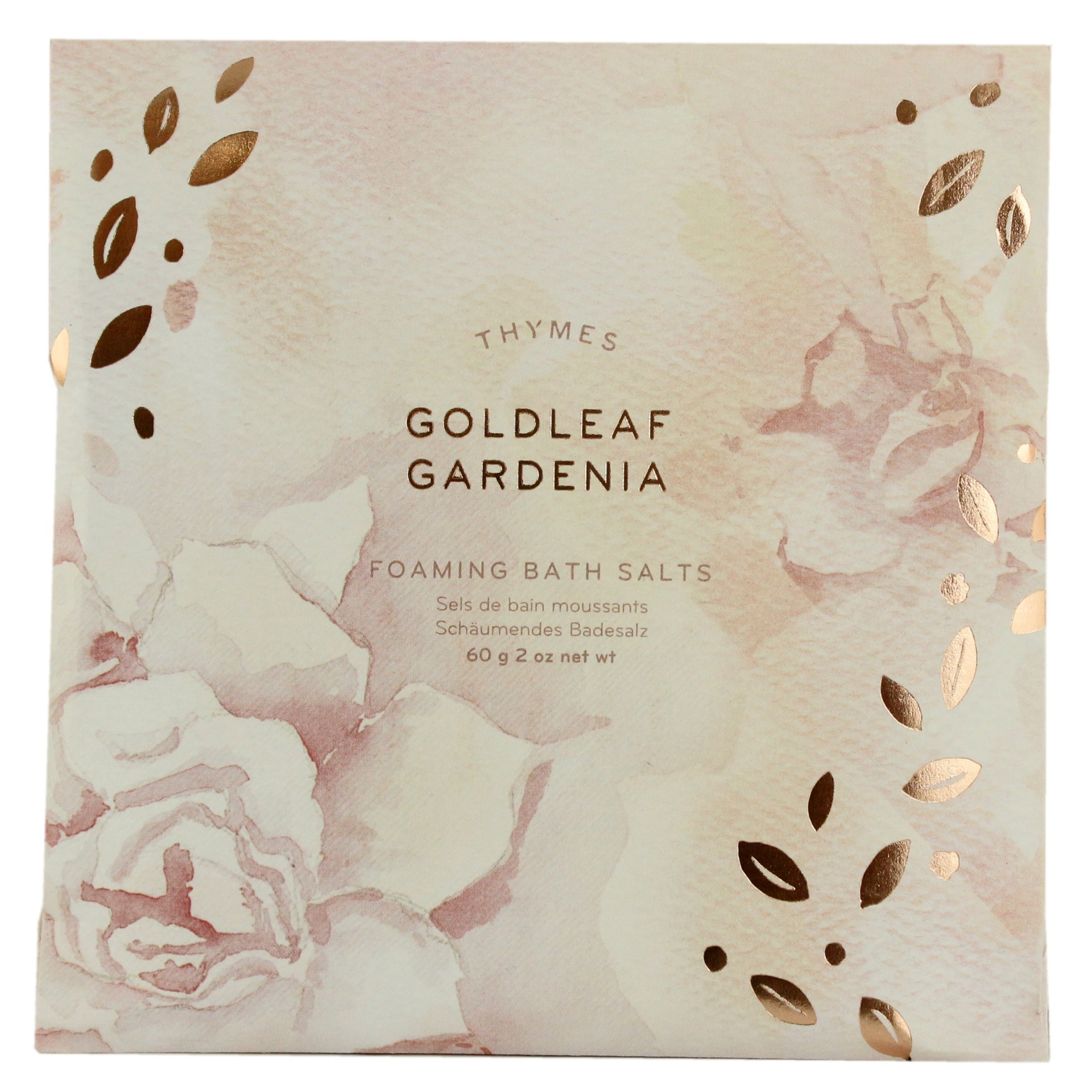 slide 1 of 1, Thymes Gold Gardenia Bath Salt, 2 oz