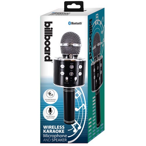 slide 1 of 1, Billboard® Bluetooth® wireless karaoke microphone and speaker, 1 ct