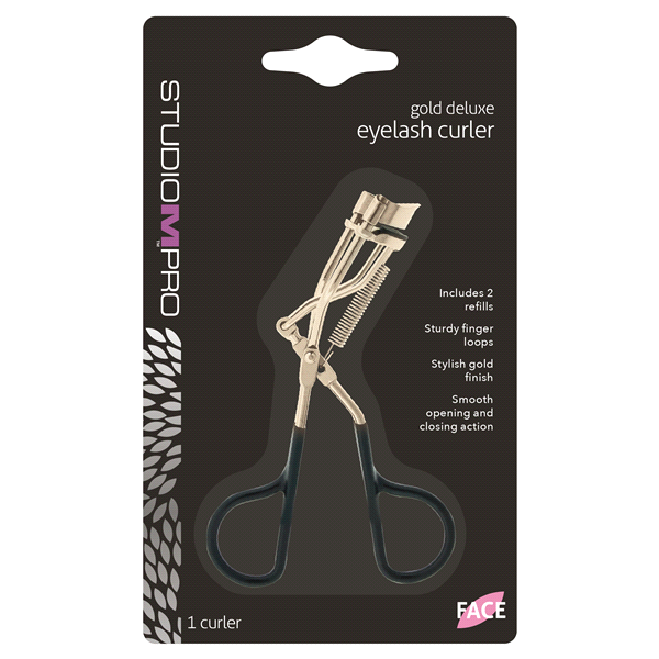 slide 1 of 1, Studio M Gold Deluxe Eyelash Curler, 1 ct