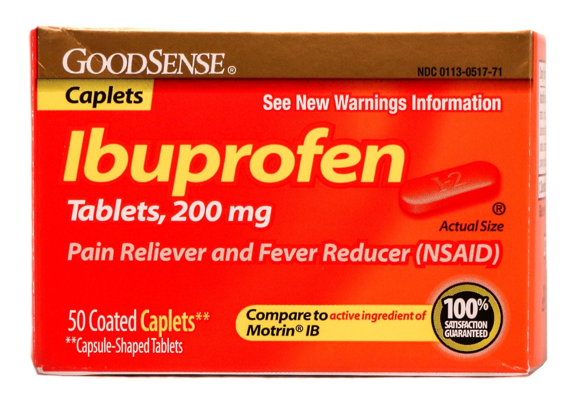 slide 1 of 1, Good Sense Ibuprofen Caplets, 50 ct