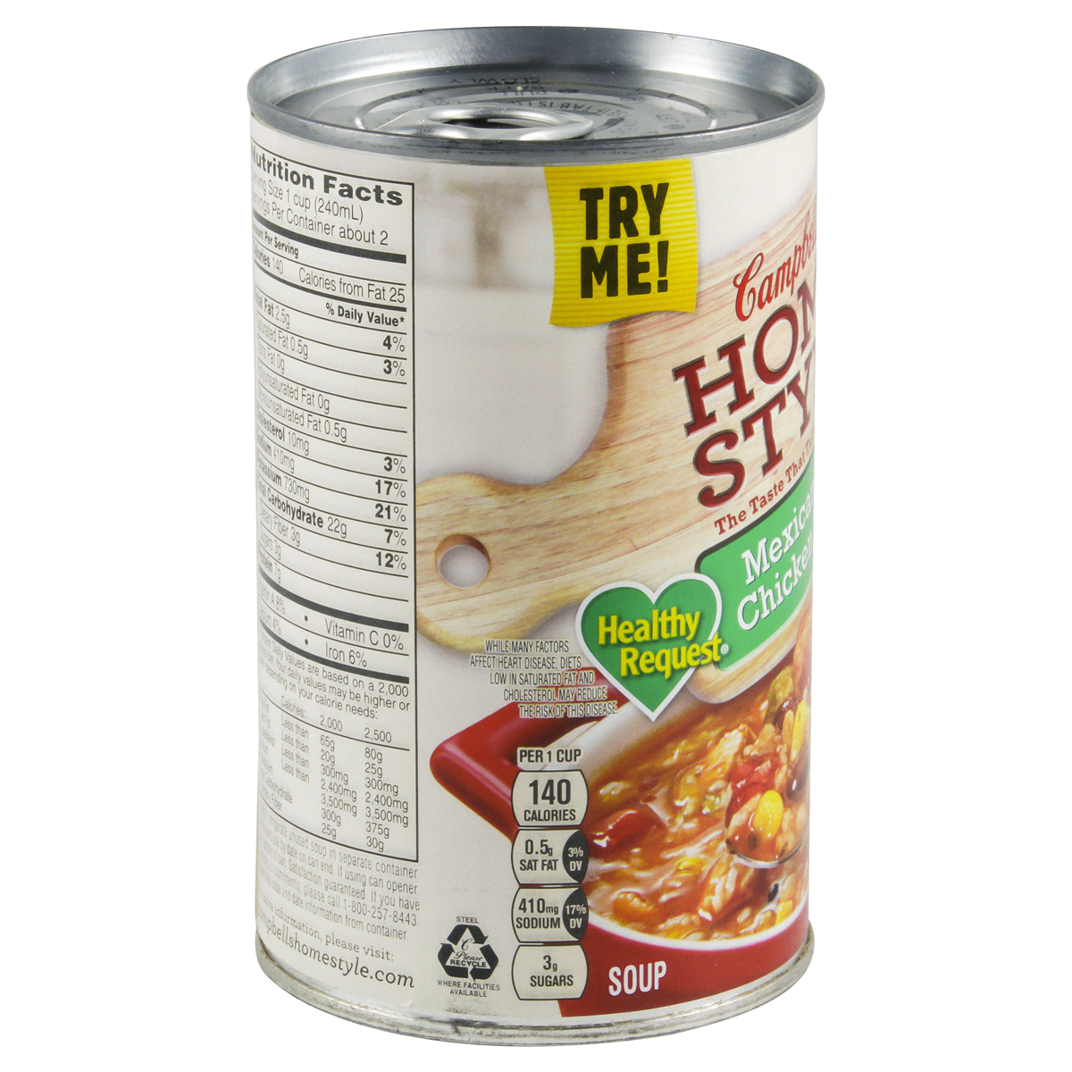 slide 3 of 4, Campbell's Homestyle Healthy Request Soup, Mexican Style Chicken Tortilla Soup, 18.6 Oz Can, 18.6 oz