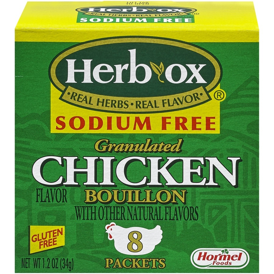 slide 1 of 8, Herb-Ox Sodium Free Chicken Flavor Granulated Bouillon Packets, 8 ct