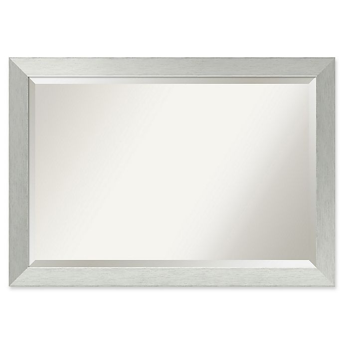 slide 1 of 5, Amanti Art Bathroom Mirror - Brushed Sterling Silver, 48 in x 30 in