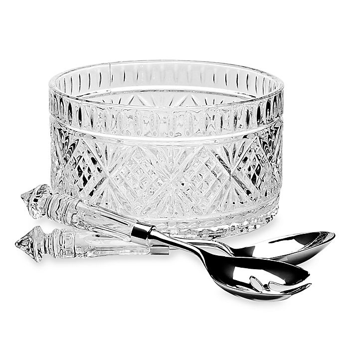 slide 1 of 1, Godinger Dublin Crystal Salad Set with Servers, 1 ct