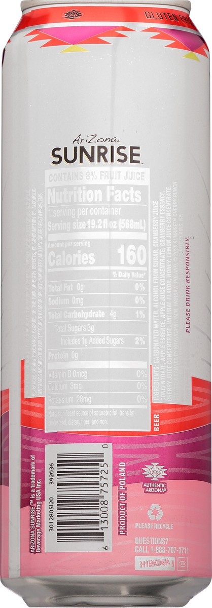 slide 4 of 10, Arizona Sunrise Cherry Punch Hard Seltzer, Single 19.2 fl oz Can, 19.2 oz