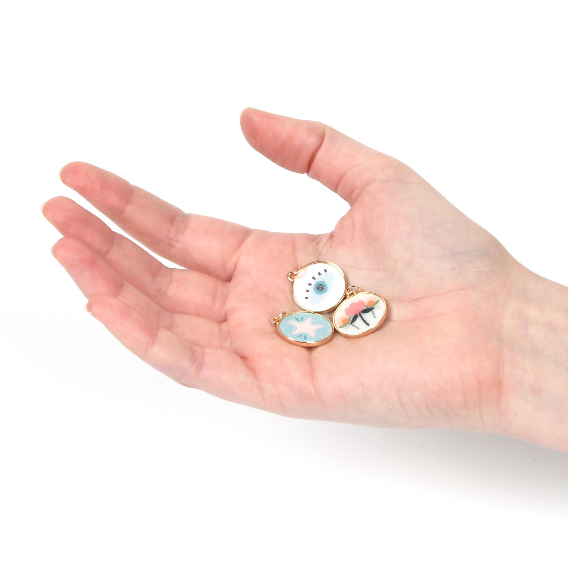 slide 4 of 7, Round Lenticular Charm Set By Bead Landing, 20mm x 22mm