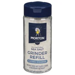 Morton Sea Salt Grinder Refill, Extra Coarse, Non-Iodized, 9 oz