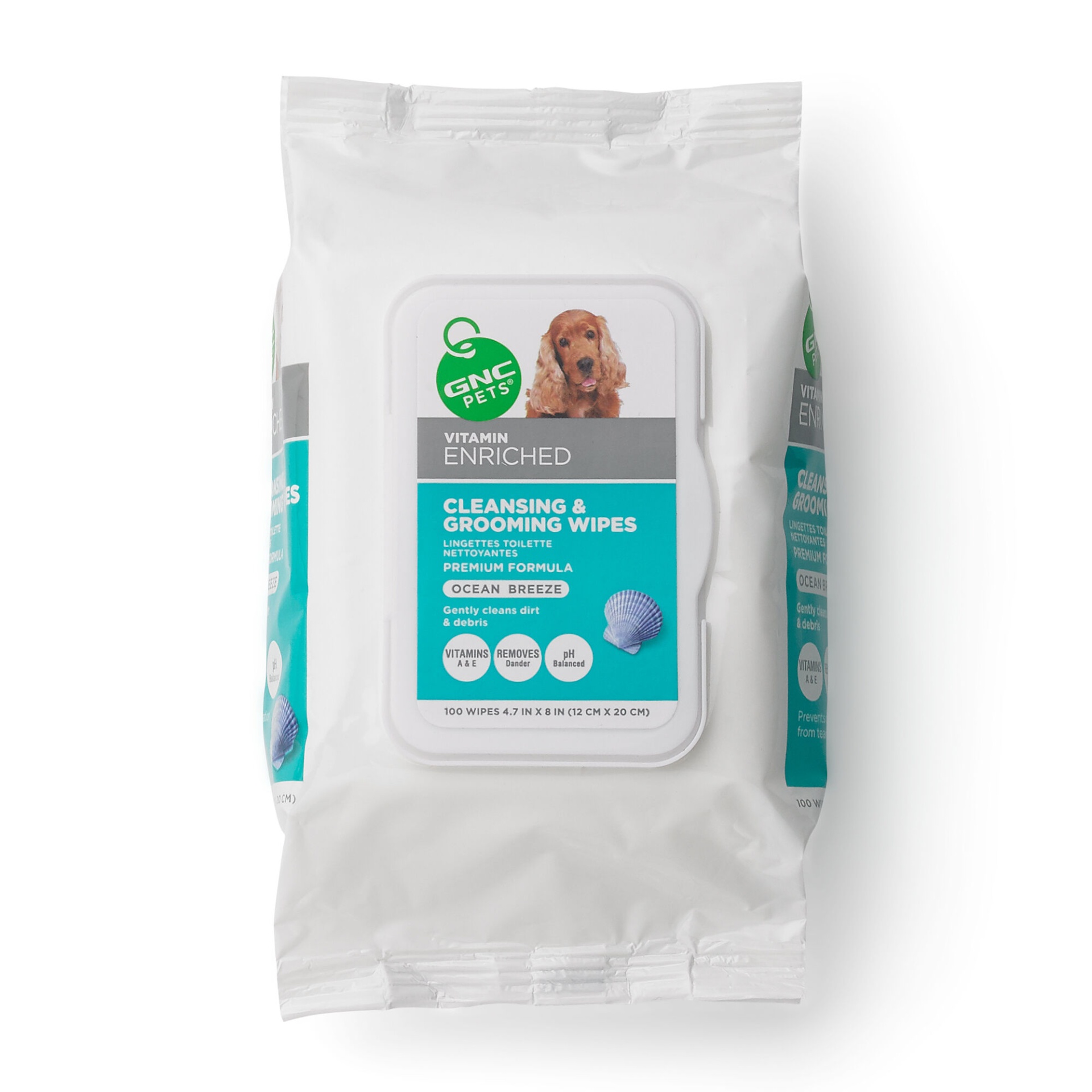 slide 1 of 1, GNC Pets Cleansing & Grooming Wipes- Ocean Breeze, 100 ct