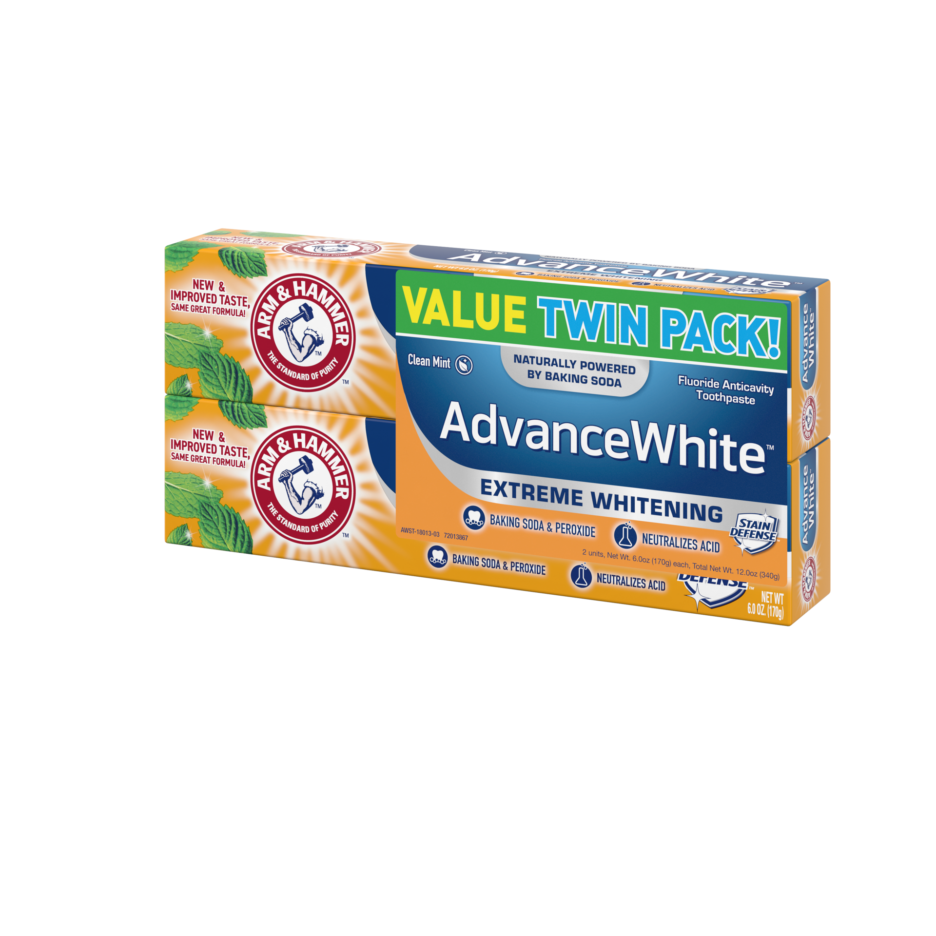 slide 2 of 6, ARM & HAMMER AdvanceWhite Extreme Whitening Baking Soda & Peroxide Toothpaste, 2 ct; 6 oz