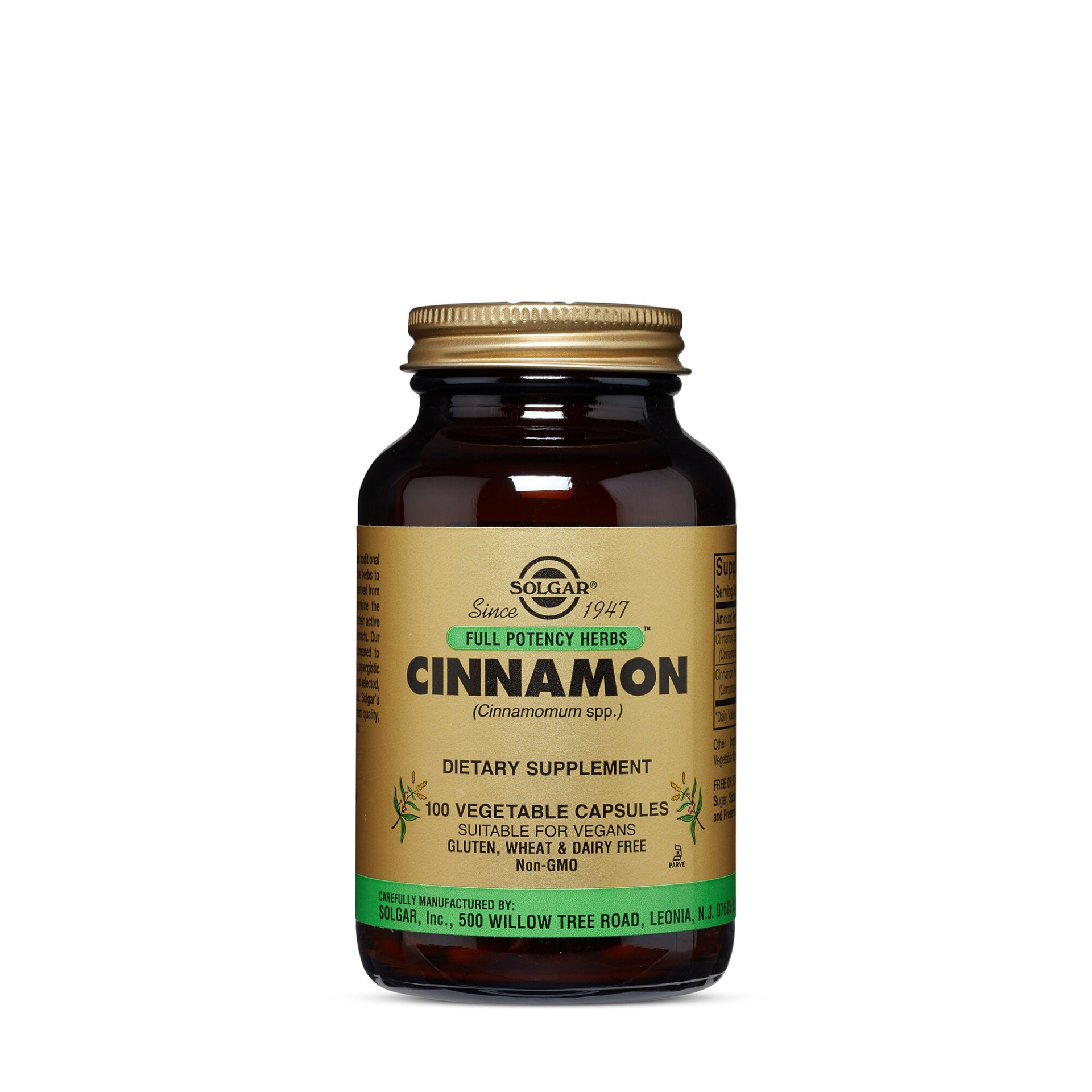 slide 1 of 1, Solgar Full Potency Cinnamon, 100 ct