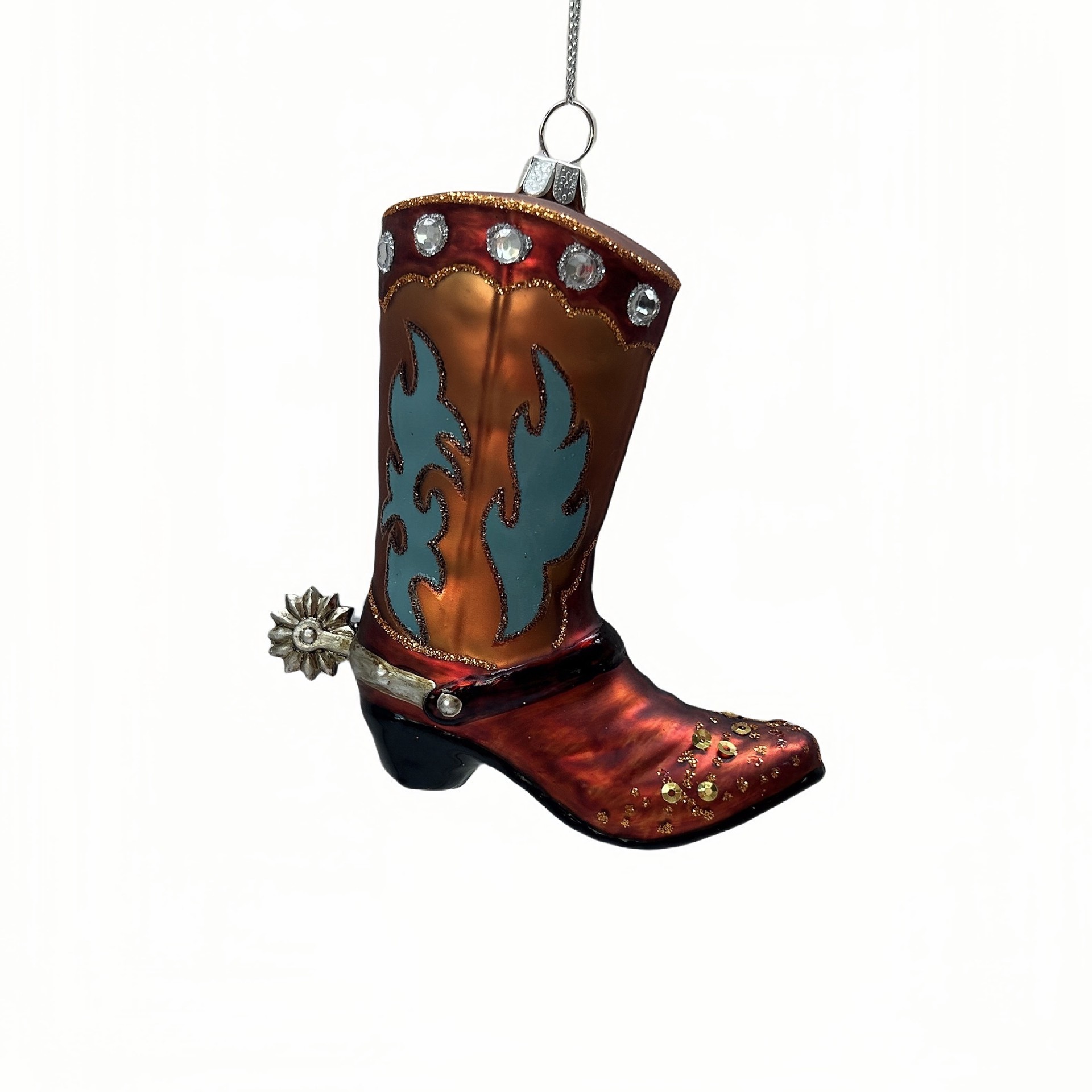 slide 2 of 2, 4.75" Cowboy Boot Glass Ornament By Ashland, 4.75 in