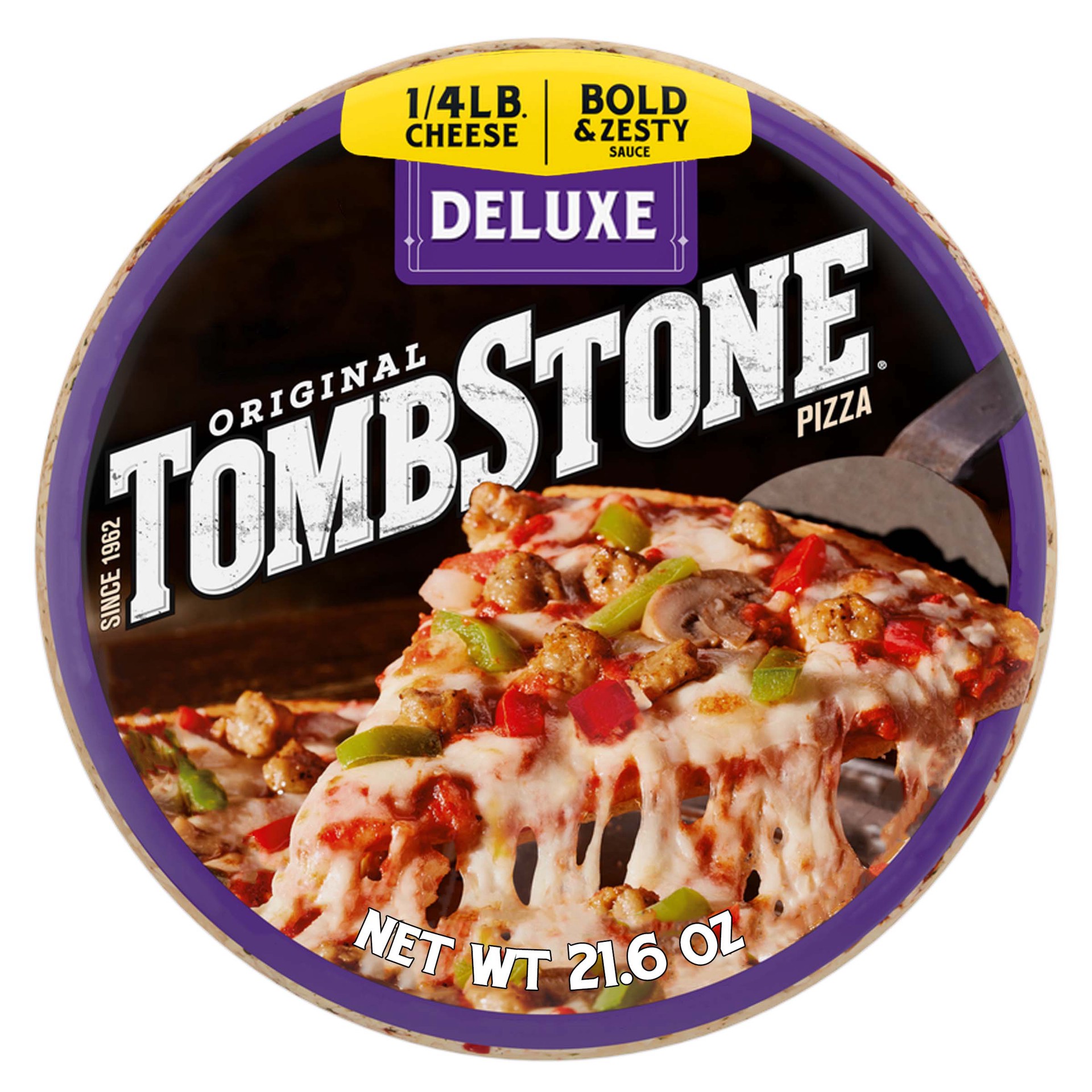 slide 1 of 3, Tombstone Deluxe Frozen Pizza, 21.6 oz